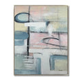 32x48 Inch Rectangular Handmade Floater Framed Modern Abstract Oil Painting on Canvas by JZ Arts