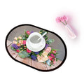 European Style Oval Plastic Place Mat Eco-Friendly Oilproof Waterproof Non-Slip Woven Customizable Table Mat for Dining PP