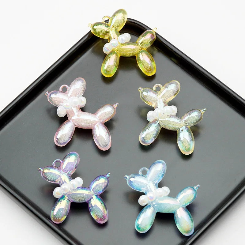 Factory Popular Customized Resin Material Keychain Balloon Dog Key Chain for Innovative Diy Making Accessories