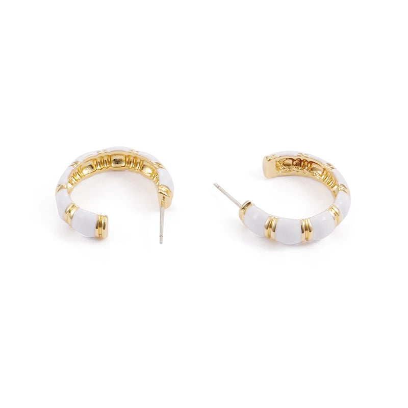 New Arrival INS Trendy Enamel Earrings Wholesale Retro Oil Drop Earrings Stud Earrings for Women