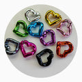 Bulk Acrylic Open Link Plated Plastic Heart Chain Ring 100pc/lot Multi Color Chain Loop for Phone Strap Bag Shoulder Making
