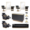Luxury Salon Beauty Furniture Set Barber Shop Mirror with Salon Cabinet Station