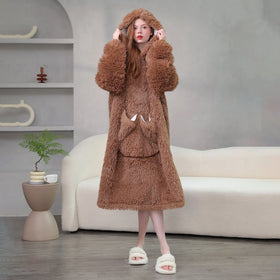 Wholesale ODM Winter Blanket Sweatshirt Thick Fleece with Pocket Warm Cozy Giant Hoodie Women Pullover Pajamas 100% Polyester