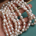 New 7-8mm Natural Freshwater Pearl Baroque Drop Shape Semi-finished Necklace Akoya Pearls Loose