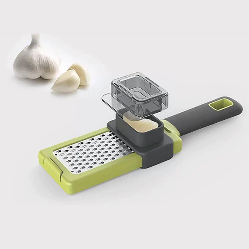 Efficient Garlic Crusher Handheld Ginger Garlic Grinding Grater Tool Zester Grater With Handle with Silicone Handle Clear Remova
