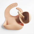 Food Grade Baby Bibs Silicone Feeding Bowl Bibs Spoon Silicone Dinnerware Set