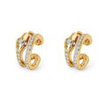 Milskye Custom Classic Timeless 925 Silver 18k Gold Snake Zircon Earrings