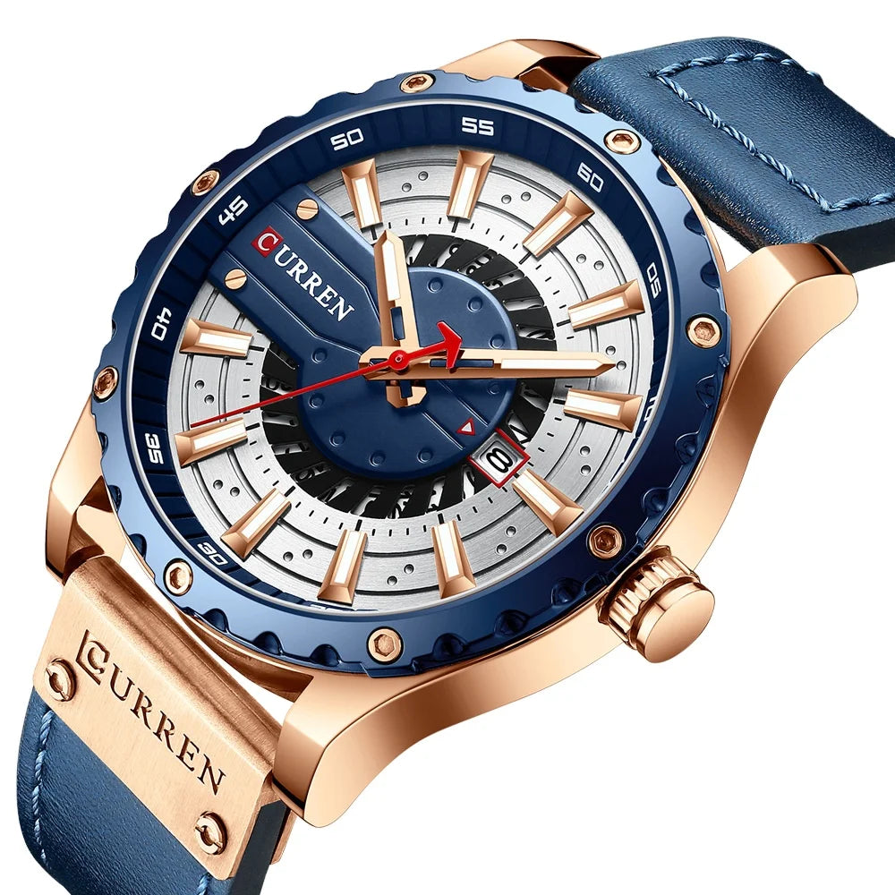 CURREN 8374 Watches Top New Fashion Leather Wristwatch Casual Quartz Mens Watch Wrist New Luminous Hands Clock Reloj Hombre