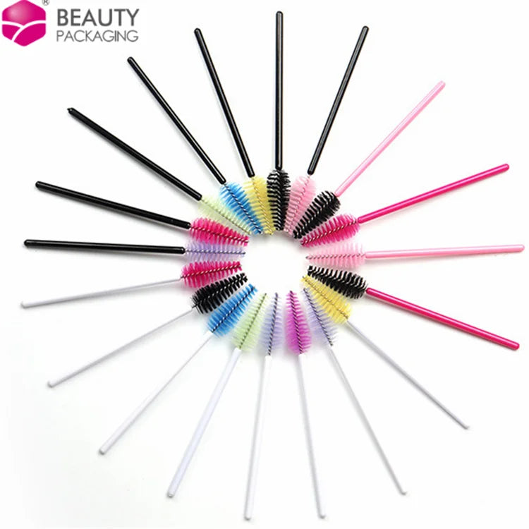 Wholesale Xmas Tree Shape Eyelash Extension Comb Wands Plastic Tube Mascara Wands Applicator Brush Custom Rhinestone Lash Brush