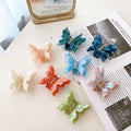 DOWELL Wholesale New Fashion 8cm Acetate Double butterfly Hair Claw Clips for Women
