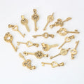 Gold Plated Stainless Steel Key Pendants & Charms Punk Style Unisex for DIY Necklace Jewelry Gift Occasions Fashion Accessory