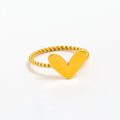 High End PVD 18K Gold Plated Rope Dainty Stainless Steel Heart Finger Ring Trendy Unisex Party Gift for Women