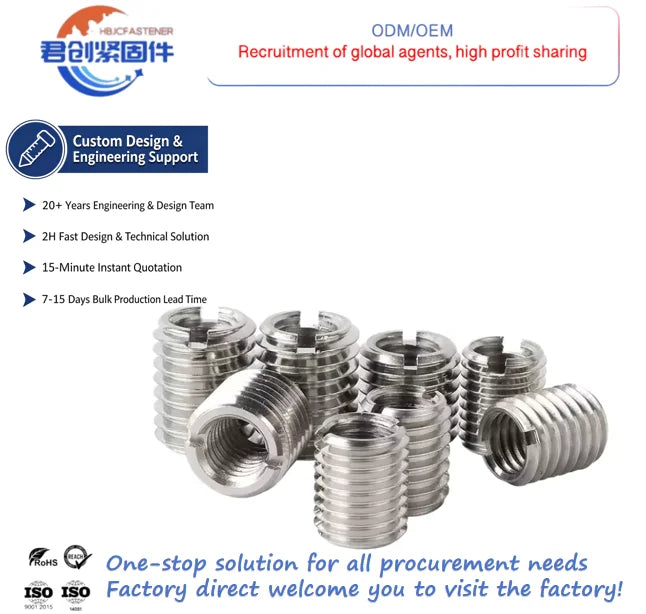 Custom Stainless Steel Thread Inserts Inside and Outside Threaded Screw Fasteners Manufacturer Nut Bolt