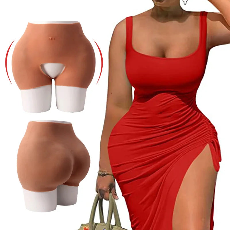 Plus Size Shaper Silicone Open Crotch Women Enhance Bubble Butt Panties Female Fake Big Buttocks Hip Lifter Padded Pants