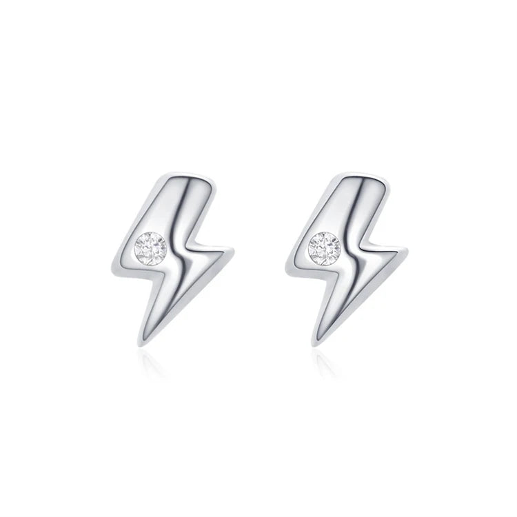 Hot Sale Minimalist 925 Sterling Silver Mini Cute Lighting Stud Earrings for Women