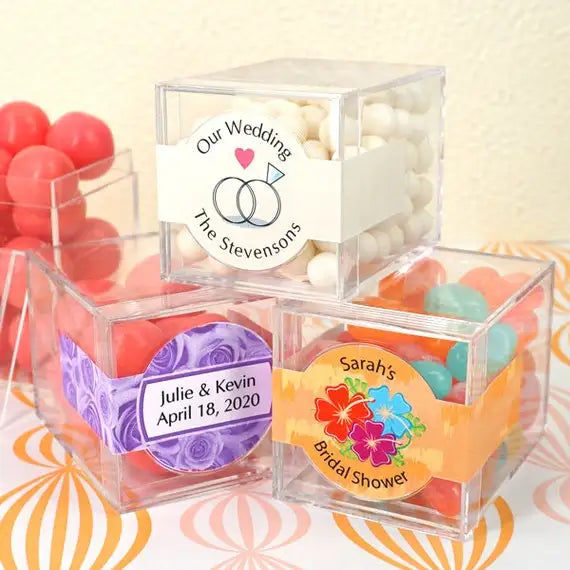Personalized Clear Acrylic for s Wedding Favor Candy Cube Gift Box for Christmas Day Display Racks