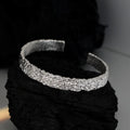 ICEBELA Jewelry S925 Sterling Silver Bracelet Wholesale Hammer Irregular Texture Sense of Light Luxury Cuff Bracelet