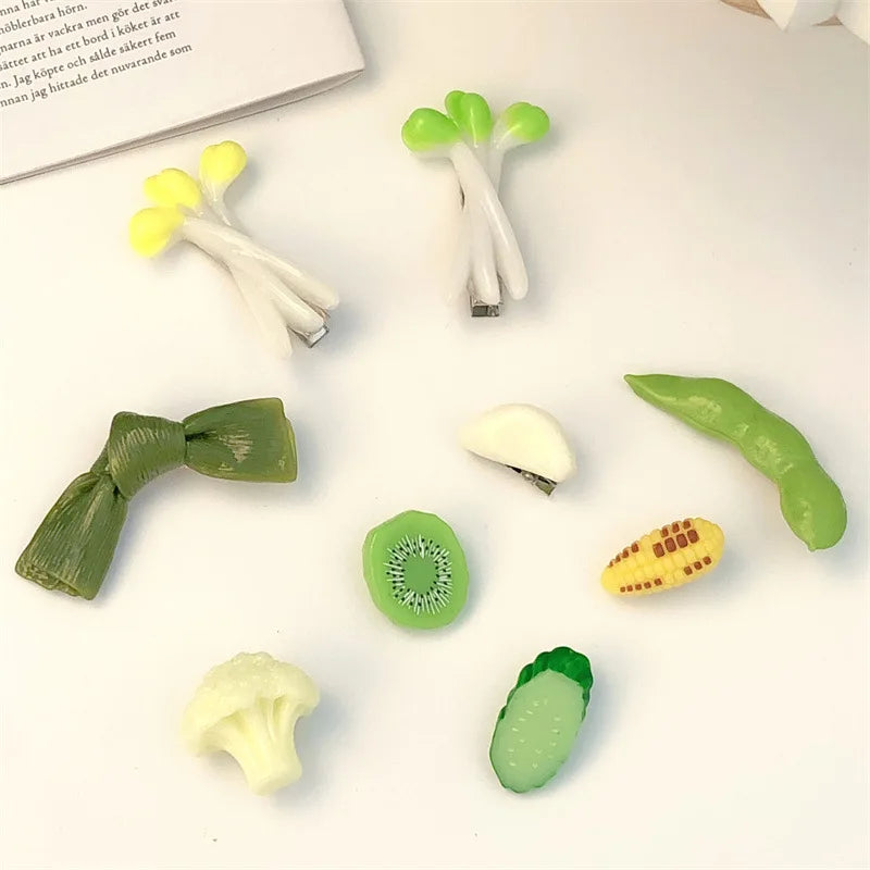 ShangHai Cartoon Hairpin Simulated Food Hair Accessories Girls Hair Dress Hairpin Vegetables Acrylic Hairpins Food Hair Clips