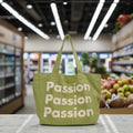 Customized Printing Handled Recycled Durable Cotton Canvas Foldable Shopping Tote Bag with Inner Zipper Eco-Friendly