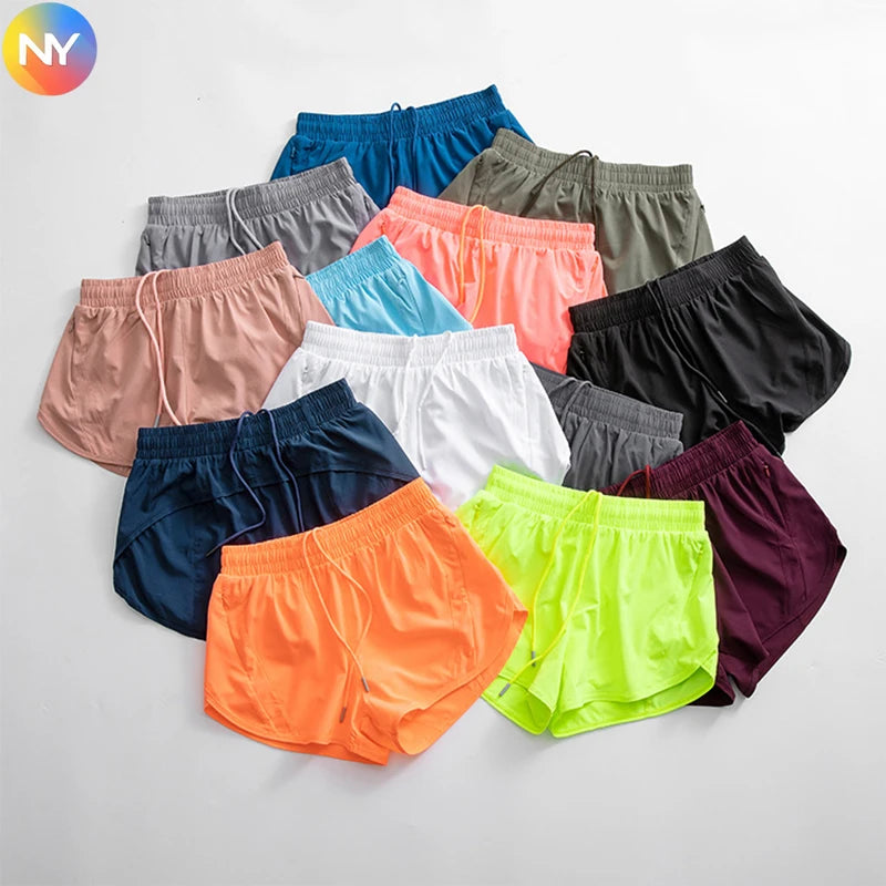 Women's High Waist Yoga Shorts Three-Point Sanding Fitness Gym Biker Ribbed Seamless Hip Solid Pattern Sports Shorts