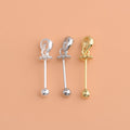 925 Sterling Silver Pendant Pinch Bails With Screw Beads Gold Plated Pinch Bails for Crystal Pearl Jewelry Making Supplies