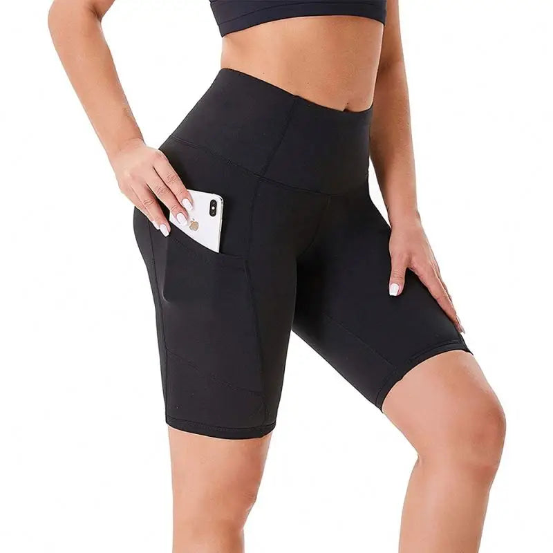 Women Shorts With Pocket High Waist Yoga Pants Leggings Adults Running Sport Active Wear Custom Pants