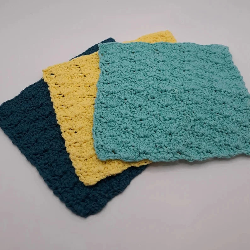 Y-F 100% Cotton Crochet Kitchen Dishcloth Set Dish Scrubber Linens Dish Towel Hot Pad With Logo