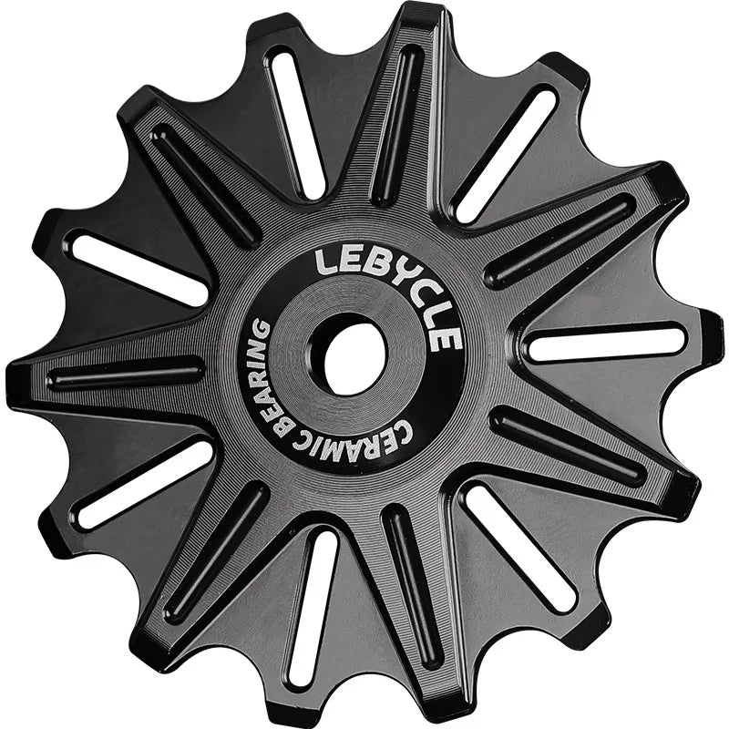 Lebycle MTB Road Bike Rear Derailleur Wheel with 10T 12T 14T CNC Pulley 4mm 5mm Ceramic Bearing Narrow Wide Teeth Guide Roller
