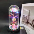 Reasonable Price Popular Gifts 24k Galaxy Roses Gold Dipped Roses With Doll in Glass Dome
