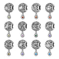 New Vintage 925 Sterling Silver Wisdom Aquarius Star Sign Zodiac Beads Charms Fit  Women Jewelry Bracelets DIY Twelve Stars