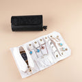 Wholesale Luxurious Jewelry Storage Box Long Multifunctional Portable Foldable PU Leather Travel Jewelry Roll for Women