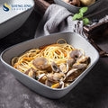 Nordic Irregular Grey Color Glaze Speckled Matte Ceramic Restaurant Crockery Porcelain Deep Bowl