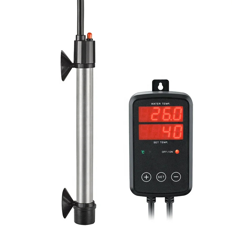 Factory Wholesale 100W-500W Automatic Stainless Steel Aquarium Heater Plastic Fish Tank Water Heater Rod 220v Constant Box