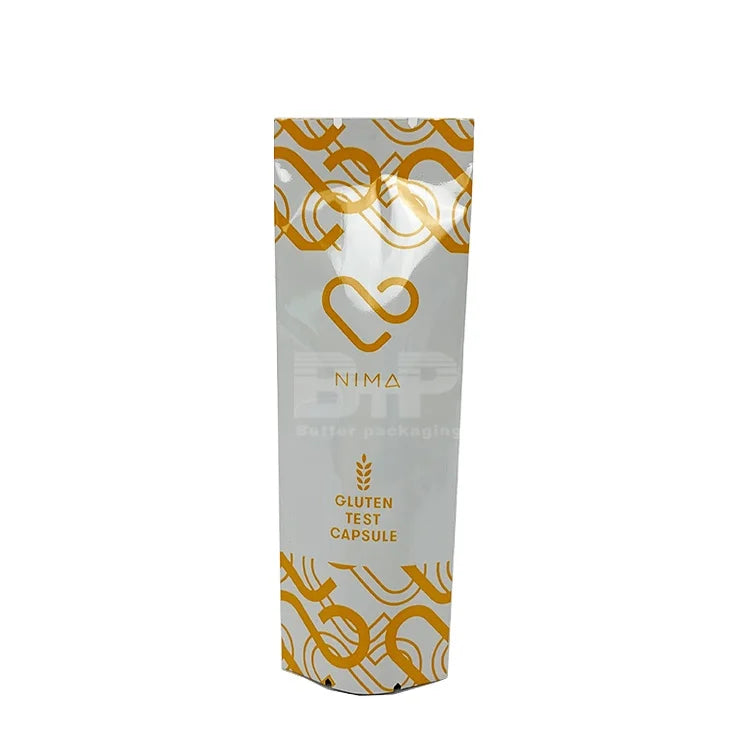 Custom Printed Aluminum Foil Fin Back Seal Bag Peanut Gluten Test Capsule Seaweed Pouch Food Packaging Plastic Packaging Bags