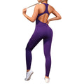 New Sexy Backless Seamless Breathable Yoga Jumpsuit Quick Drying Full Length Sports Gym Wear V-Neck Butt Sportswear Women's