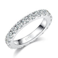 Custom Engagement Diamond Wedding Eternity Bands Women 925 Sterling Silver Moissanite Rings