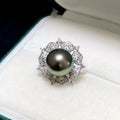 R1040 10-11mm Natural Freshwater Pearl Ring Accessory 925 Sterling Silver Adjustable Size Engagement Jewelry Ring for Women