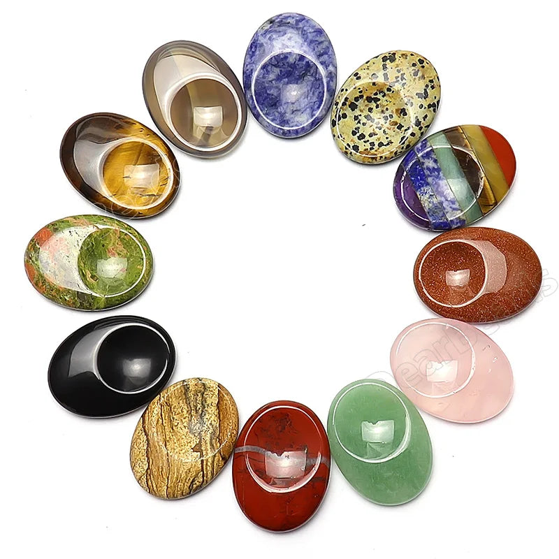 Wholesale Gemstone Worry Stone Portable Small Gua Sha Tool  Crystal Palm Stones Rose Quartz for Healing Stone Jewelry Making