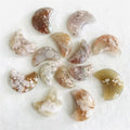 Wholesale Natural Flower Agate Crystal Moon Crystal Carving Cherry Blossom Moon