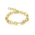 Modish High Polished Shiny Gold Plated Stainless Steel Paperclip Chain Ladies Bracelets