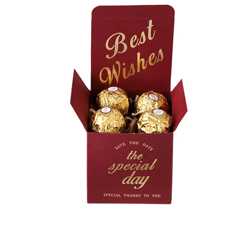 Custom Logo Design Wedding Candy Chocolate Mystery Small Folding Folders Matt Lamination UV Coating for Surprise Gift Packaging