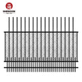 Black Coated Steel Decorative Garden Fence Panel 8Ft Length 6Ft Height Black Galvanized Steel Fence