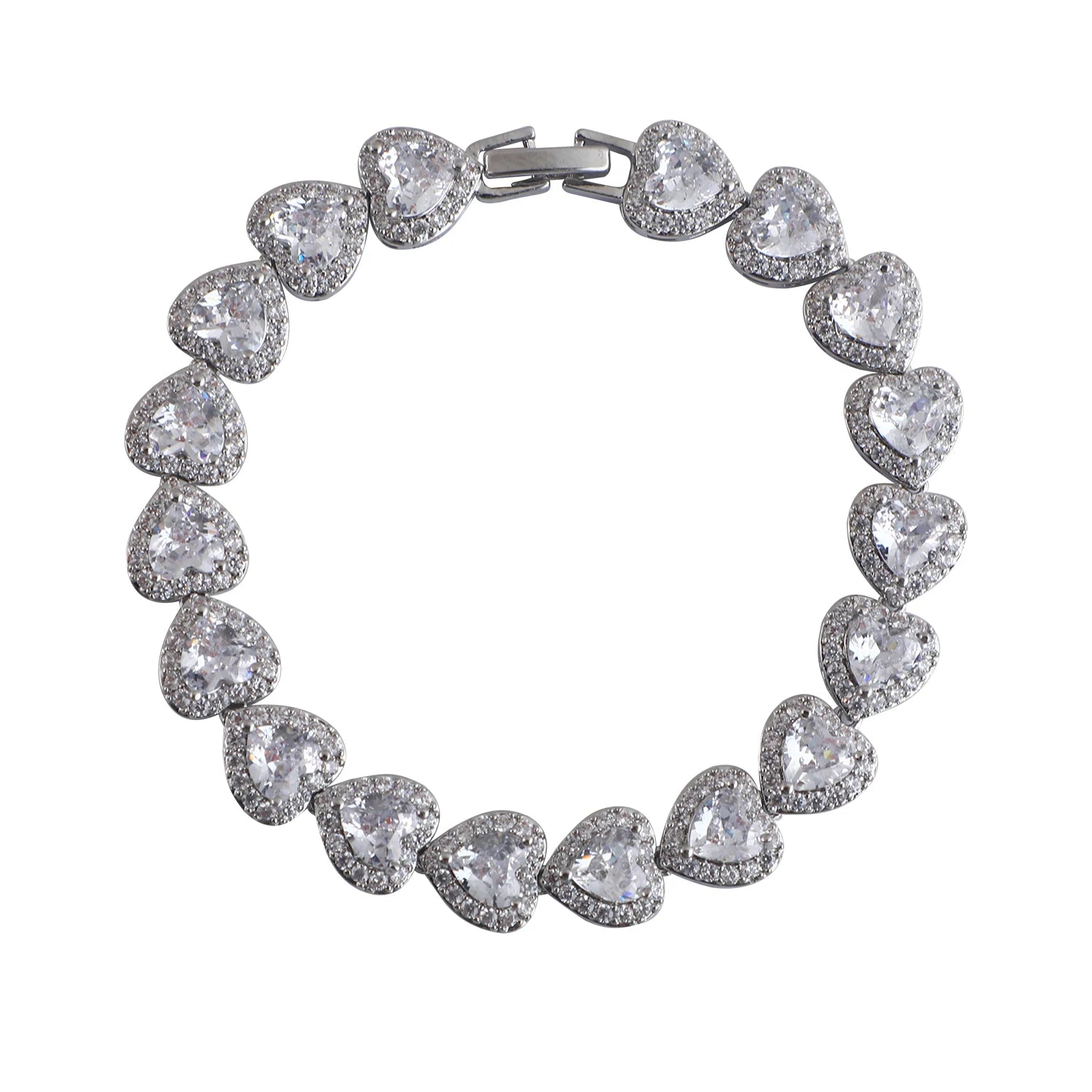 Fashion Heart Shaped Zircon Bracelet for Women Light Luxury love Jewelry Tennis Bracelet