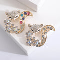 Hot Sale Creative Crystal Rhinestone Diamond Fox Brooch Pins Fashionable Animal Jewelry for Women Men Children for Weddings