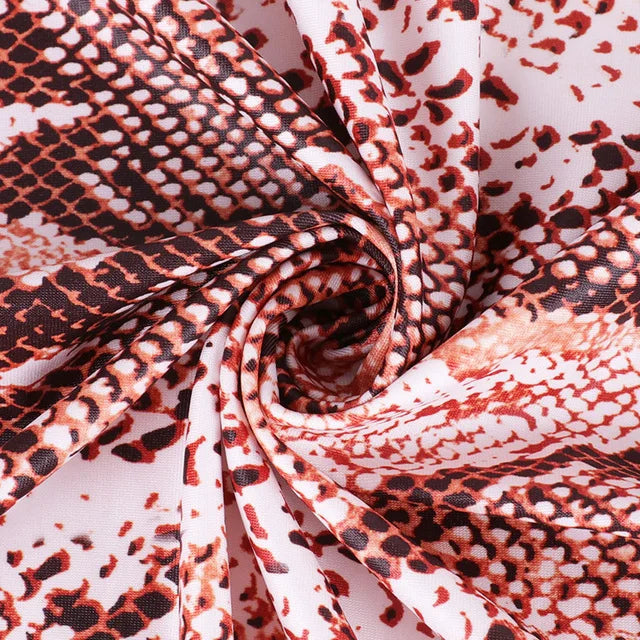 Factory Wholesale 97% Polyester 3% Spandex Snake Design Polyester Spandex Printed Fabric for Swimwear