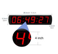Aluminum Alloy 4 Inch LED Digital Countdown Wall Clock Custom PoE Powered NTP Wired WIFI Time Auto Adjust GPS Synchronous Option