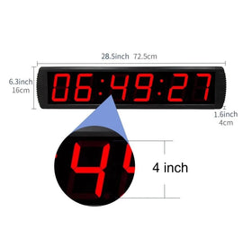 Aluminum Alloy 4 Inch LED Digital Countdown Wall Clock Custom PoE Powered NTP Wired WIFI Time Auto Adjust GPS Synchronous Option