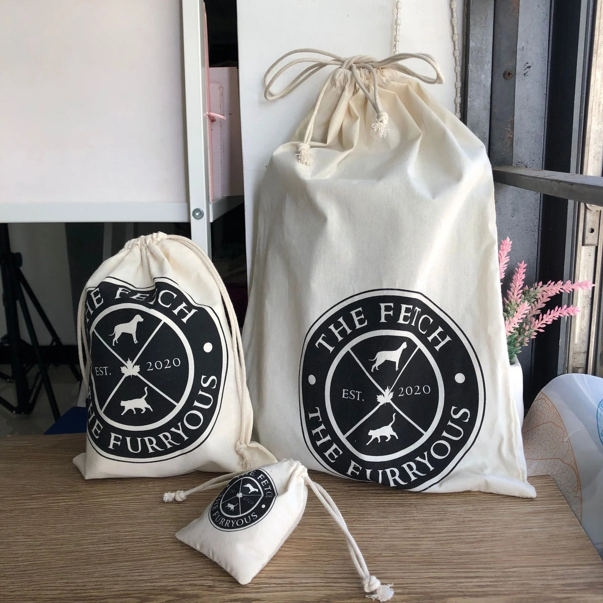 Custom Logo Muslin Cotton Drawstring Packaging Bag Natural Gift Packaging Pouch MegaBDM