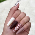 High Quality Elegant Matte Long Fake Nails Lasting Reusable Custom False Stick on Coffin Press on Nails