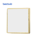 Bestsub Customization Logo Hot Selling Polished Sublimation Blanks Zinc Alloy 25x25mm Square Gold Holiday Christmas Gift Metal